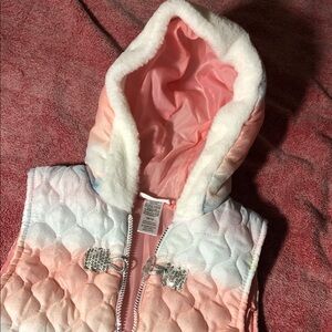 Little Lass hooded vest jacket Girls 10/12